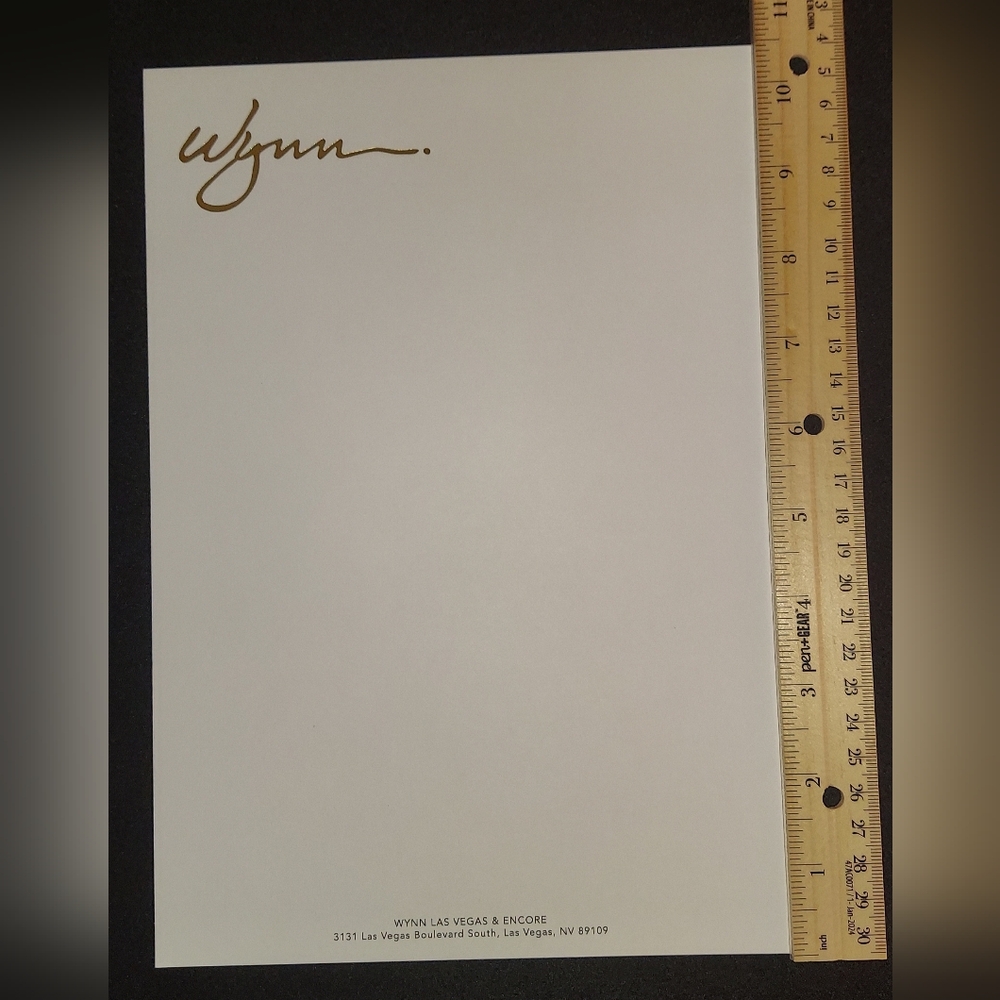 Official Wynn Casino & Hotel of Las Vegas, Nevada Stationary Letter (10.5×7.25")